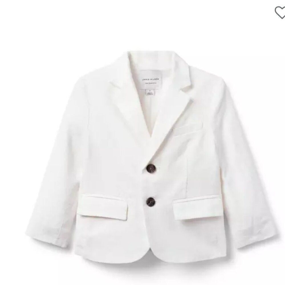 Janie and Jack 100049005 The Linen-Cotton Blazer in white NWT